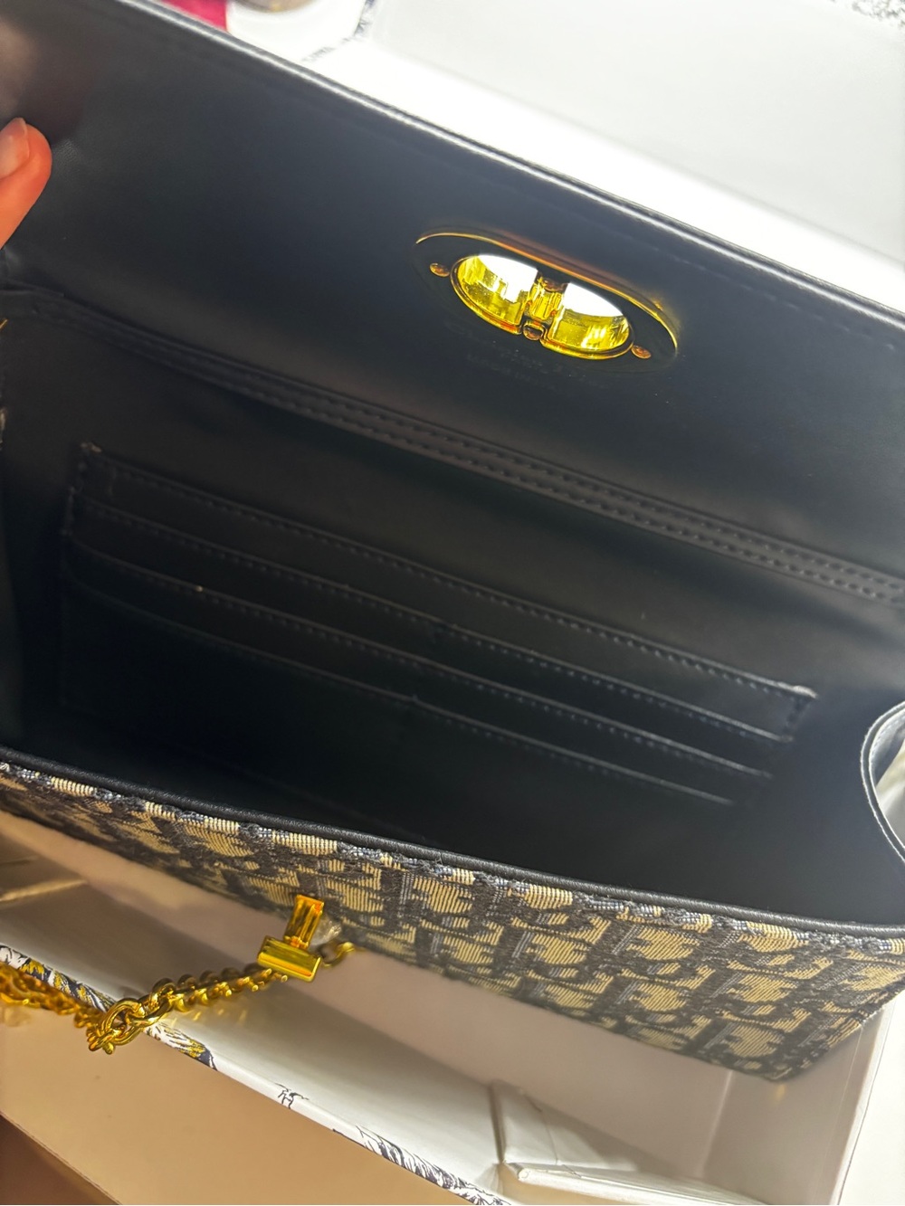 Dior Black Leather Crossbody with Gold CD Chain - Picture 10 of 16